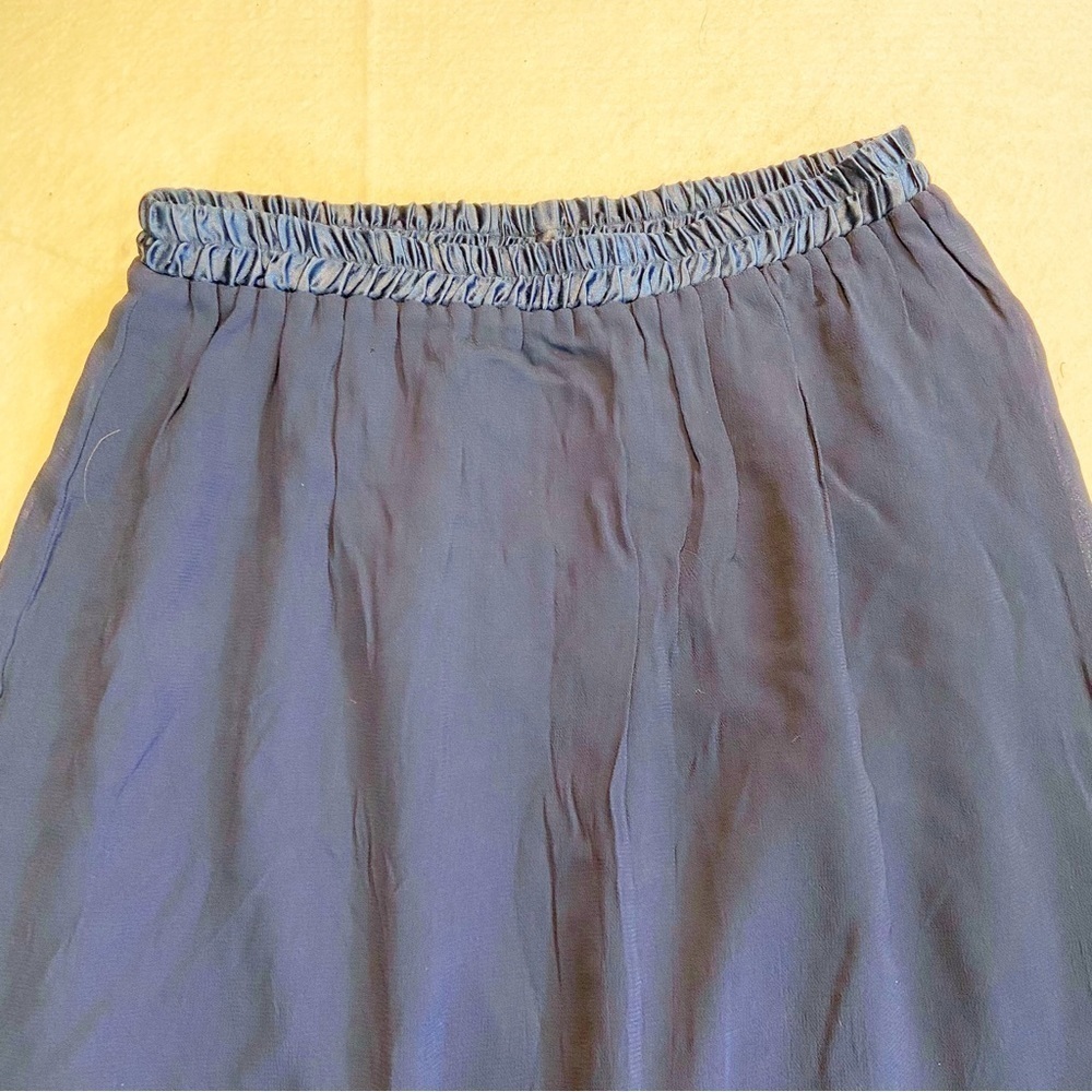 Kd Spring Vintage Rayon Blue Patchwork Velvet Hem… - image 3